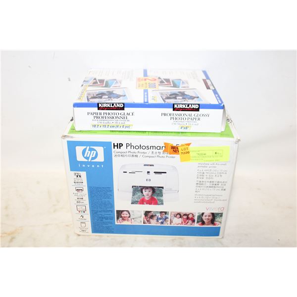 HP PHOTOSMART PRINTER WITH 300 4X6 PHOTO SHEETS