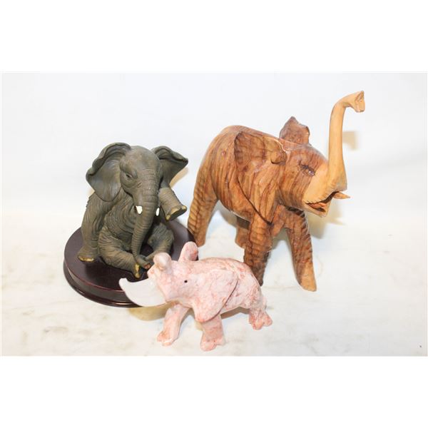 HANDCRAFTED WOODEN ELEPHANT WITH PINK