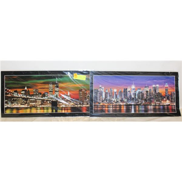 NEW SEALED 2PC PANORAMIC SKYLINE ART OF NEW YORK