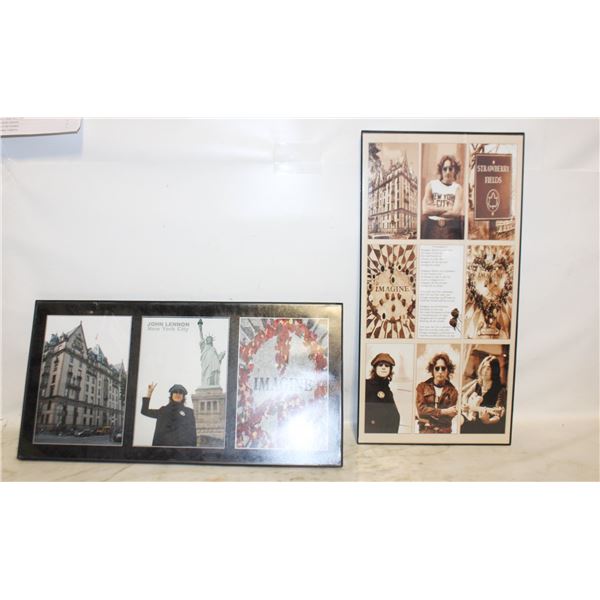 2 PC BEATLES/JOHN LENNON WALL ART
