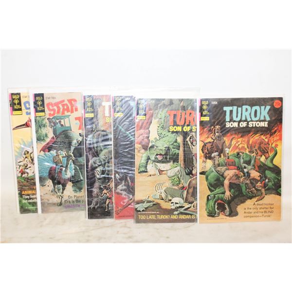 7 VINTAGE 1970'S COMICS STAR TREK & TUROK