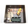 Image 1 : CIGAR BOX /W DIE CAST METAL TOYS, PENNIES & OLD