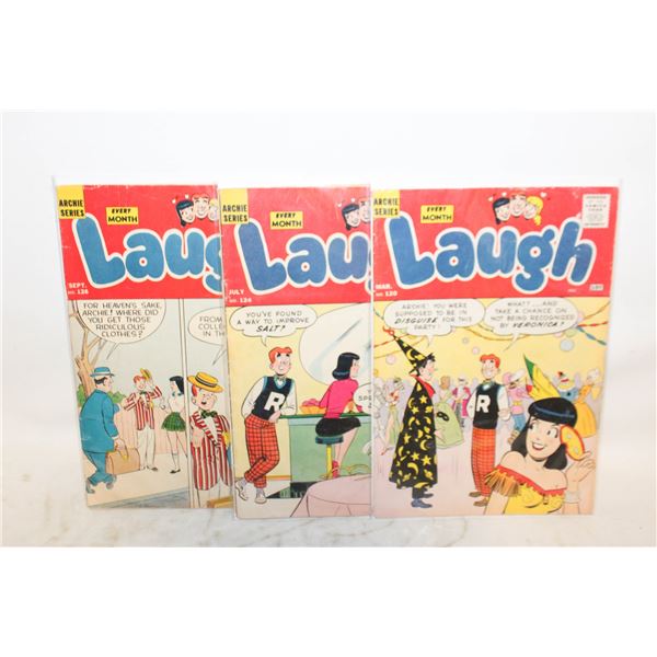 THREE 1961 10 CENT ARCHIE LAUGH COMICS #120,124&