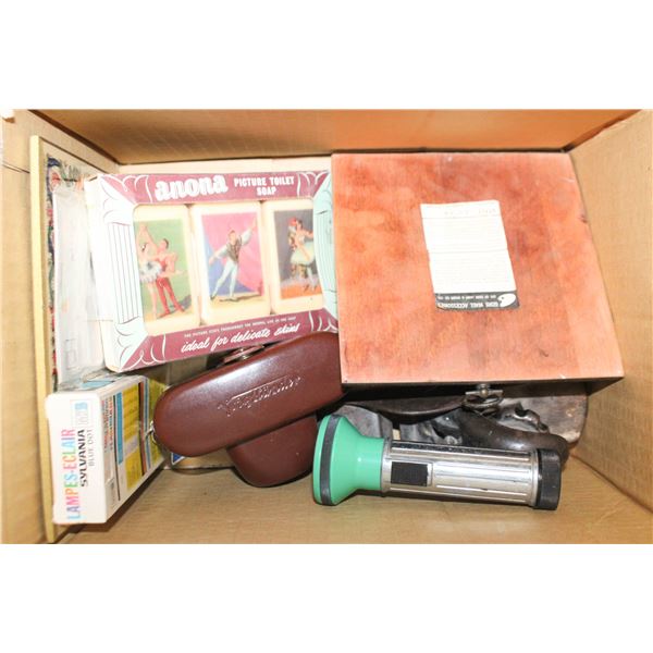BOX OF MISC ESTATE ITEMS