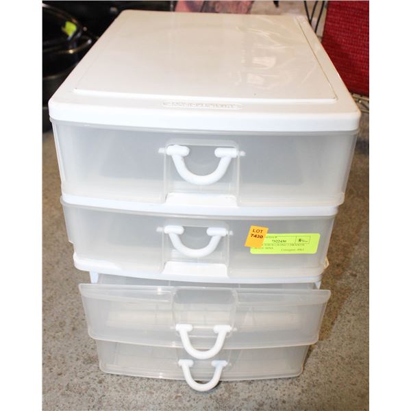 2 X GRACIOIUS LIVING 2 DRAWER STORAGE BINS
