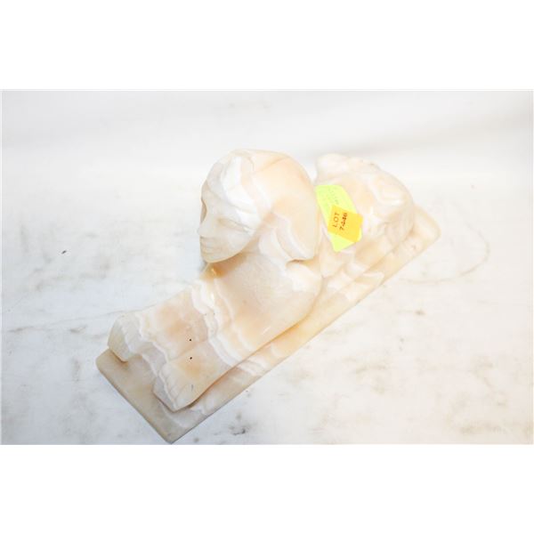 VINAGE HAND CARVED ALABASTER/ONYX SHPINX
