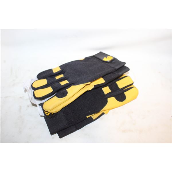 2 PAIR GOAT SKIN SPANDEX MECHANICS GLOVES XL