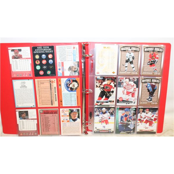 VINTAGE SPORTS CARDS IN BINDER SOLD WITH