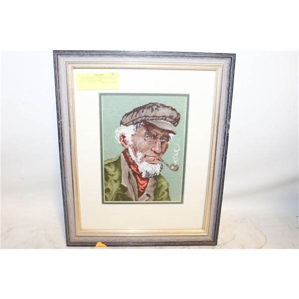 VINTAGE HAND CRAFTED NEEDLE POINT FRAMED ART