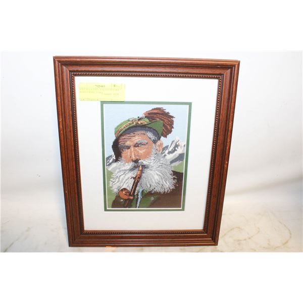 VINTAGE HAND CRAFTED NEEDLE POINT FRAMED ART