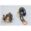 Image 3 : 1970'S WOMEN'S BLUE RHINESTONE CUFFLINKS