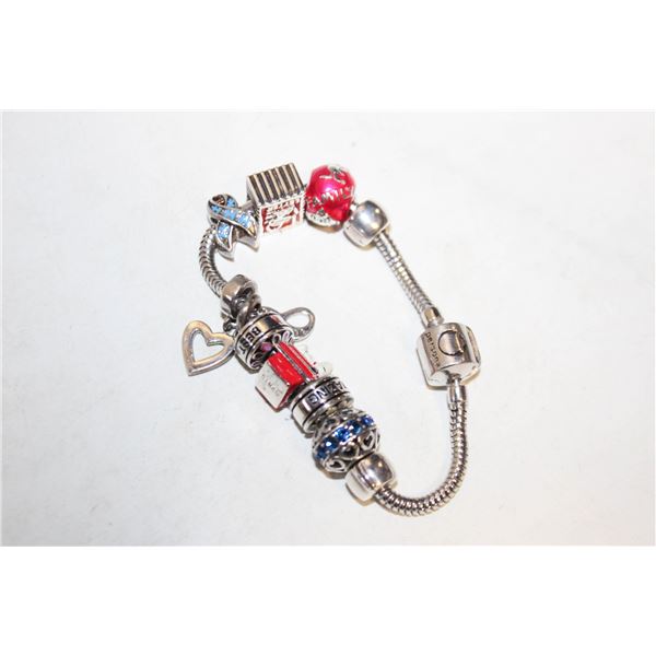 925 STER SILV PERSONA CHARM BRACELET-32.24 G'S