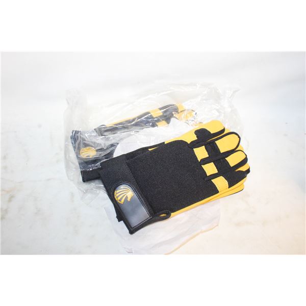 2 PAIR GOAT SKIN SPANDEX MECHANICS GLOVES. LARGE