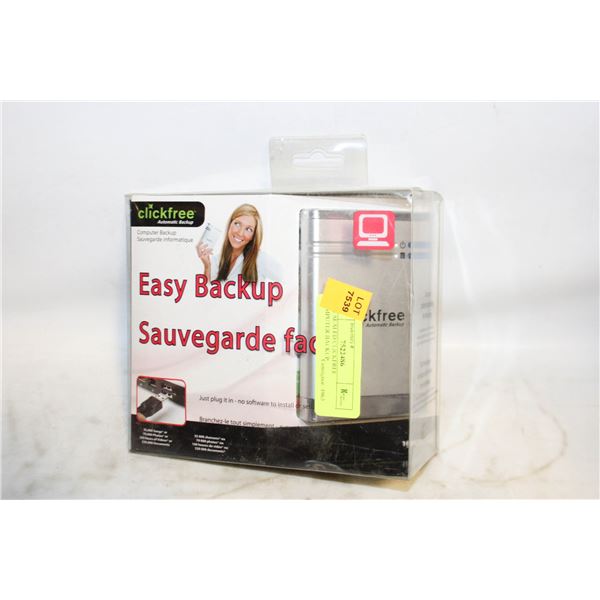 NEW SEALED CLICKFREE COMPUTER BACKUP