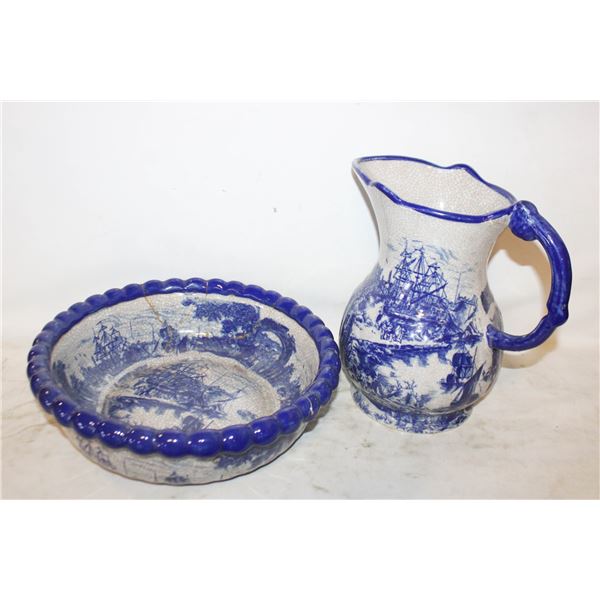 ANTIQUE VICTORIAN FLOWBLUE IRONSTONE- FLAWS