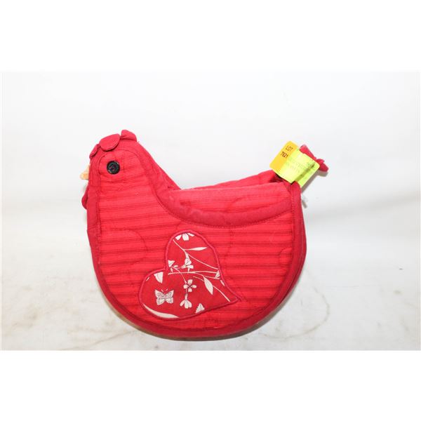 PAIR OF VTG HANDMADE CHICKEN OVEN MITTS