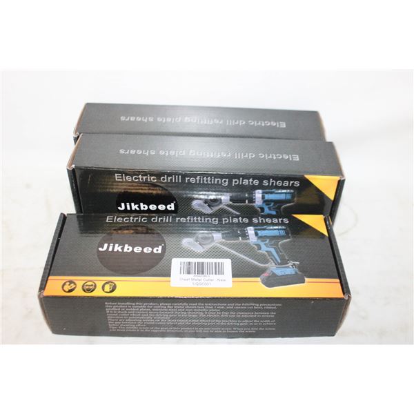 LOT OF 3 METAL NIBBLER DRILL ATTACHMENT