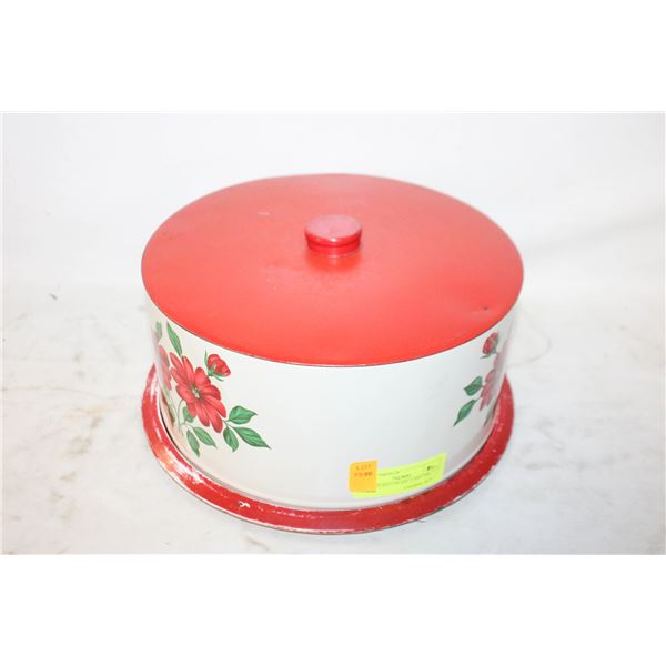 VINTAGE DECOWARE CAKE TIN FLORAL