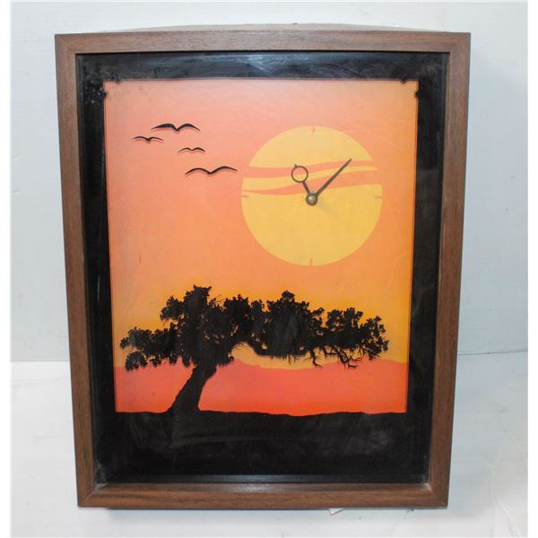 VINTAGE SUNSET WALL ART CLOCK