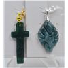 Image 1 : #153-NATURAL JADE JADEITE PENDANT 2PCS