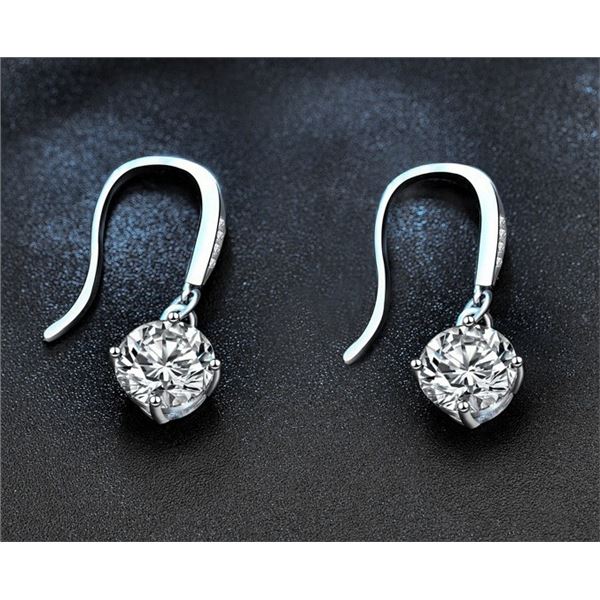 2 CT GRA CERTIFIED EAR HOOKS STYLE ROUND BRILLIANT