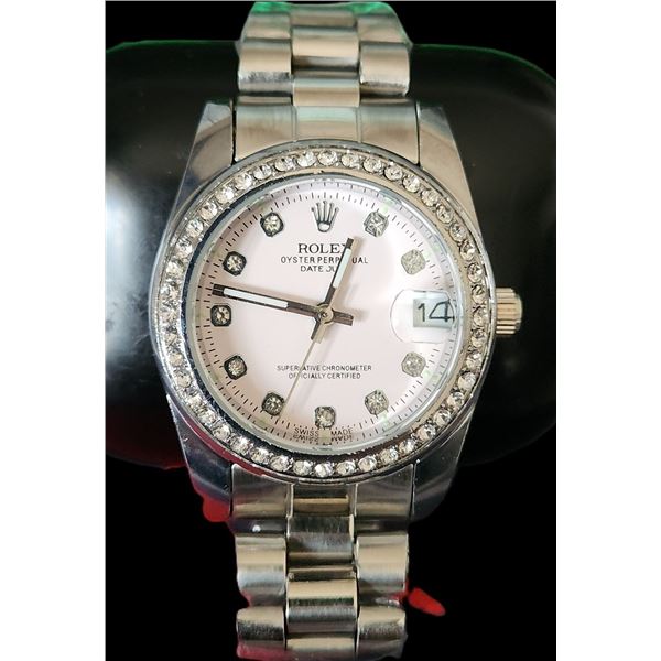 NEW REPLICA ROLEX "DATE-JUST" WOMEN'S QUARTZ WATCH