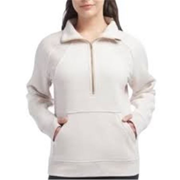 NEW WOMENS DANSKIN 1/2 ZIP PULL WHITE