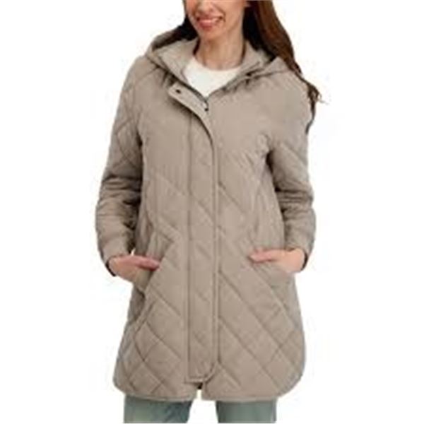 NEW KENSIE QUILTED LONG DRESS SLEEVE JACKET MEDIUM