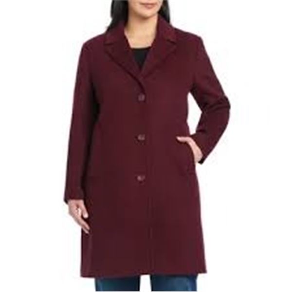 NEW VINCE CAMUTO LADIES COAT DARK RED LARGE