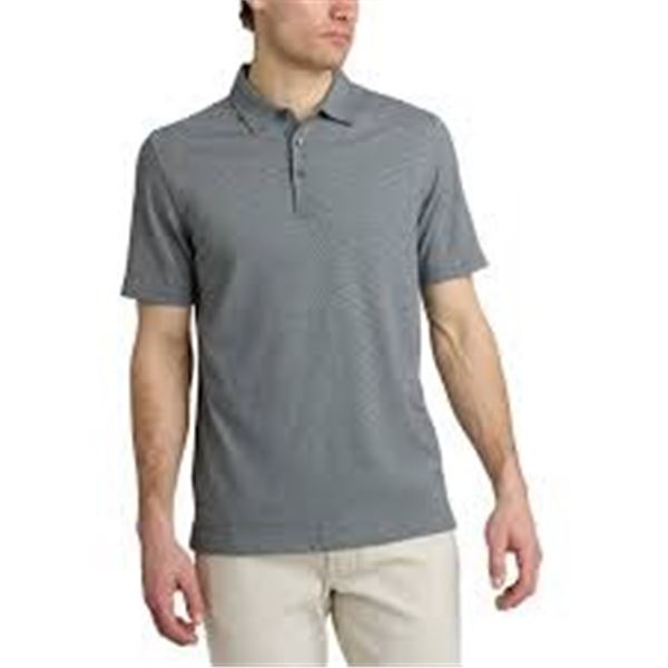 NEW ENGLISH LAUNDRY SHORT SLEEVE GREY POLO LARGE