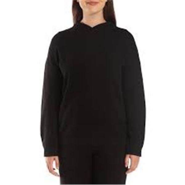 NEW WOMENS LAZYPANTS KNIT HOODIE BLACK LARGE