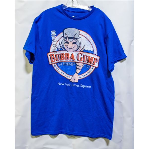 NEW W/TAGS MED BUBBA GUMP TIMES SQUARE BLUE SHIRT