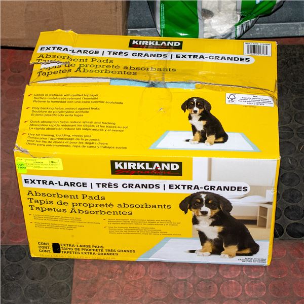 BOX OF KIRKLAND EXTRA LARGE ABSORBENT PADS