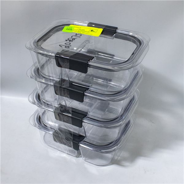 8 PIECE CLEAR RUBBERMAID DIVIDED MEAL PREP SET