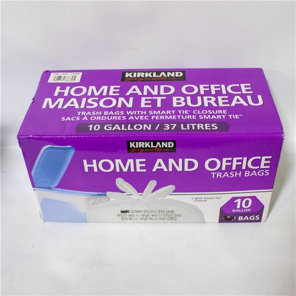 KIRKLAND HOME AND OFFICE TRASH BAGS 10 GALLONS
