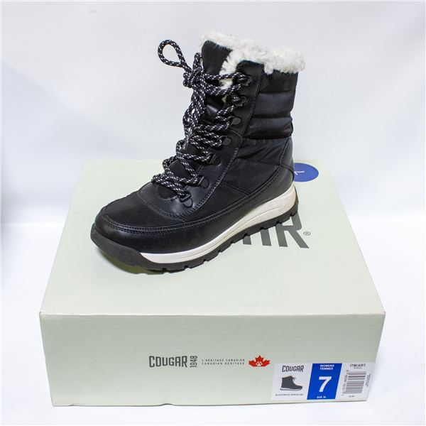 COUGAR WOMENS WINTER BOOTS BLACK & WHITE SIZE 7