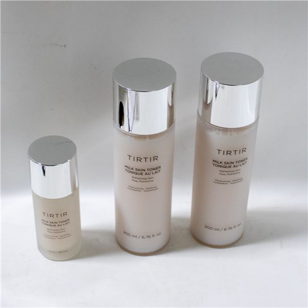 3 PK TIRTIR MILK SKIN TONER SET, 2 LARGE BOTTLES &