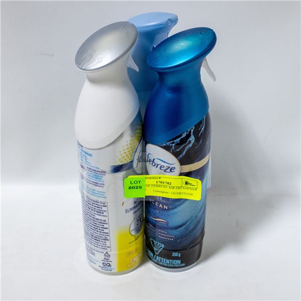 3 PACK OF FEBREZE AIR FRESHENER SPRAYS
