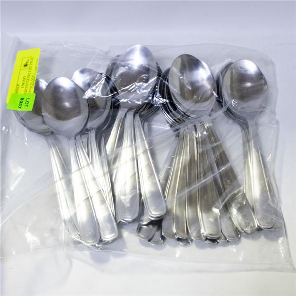 36 PC TRAMONTINA PRO LINE OVAL SOUP SPOONS SILVER