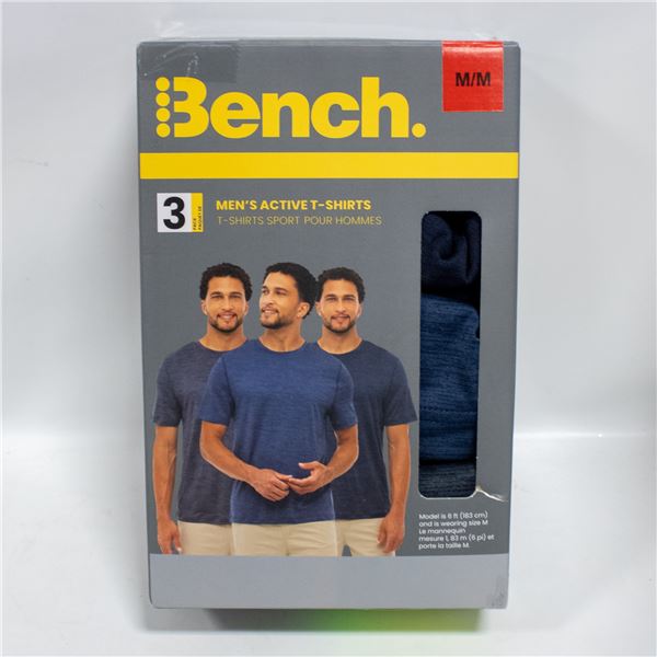 NEW BENCH MEN'S ACTIVE QUICK DRY T SHIRTS 3 PACK