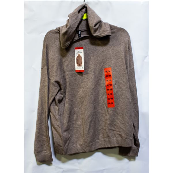 NEW LAZYPANTS V NECK HOODED SWEATSHIRT BROWN