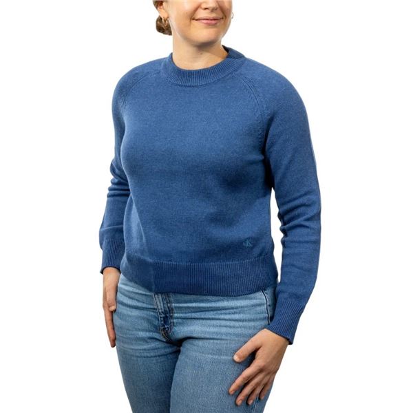 NEW CALVIN KLEIN LONG SLEEVE KNIT BLUE WOMEN'S