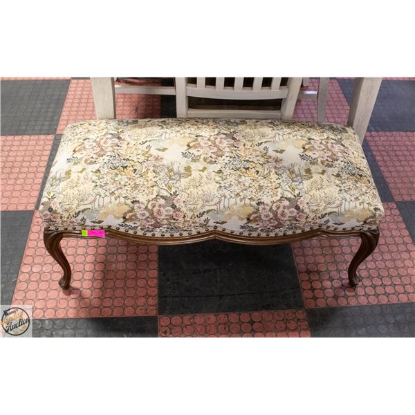 FRENCH PROVINCIAL PETIT POINT OTTOMAN