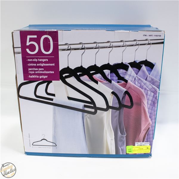 NEW BOX OF 50 NON SLIP HANGERS 9.6 X 17.7"