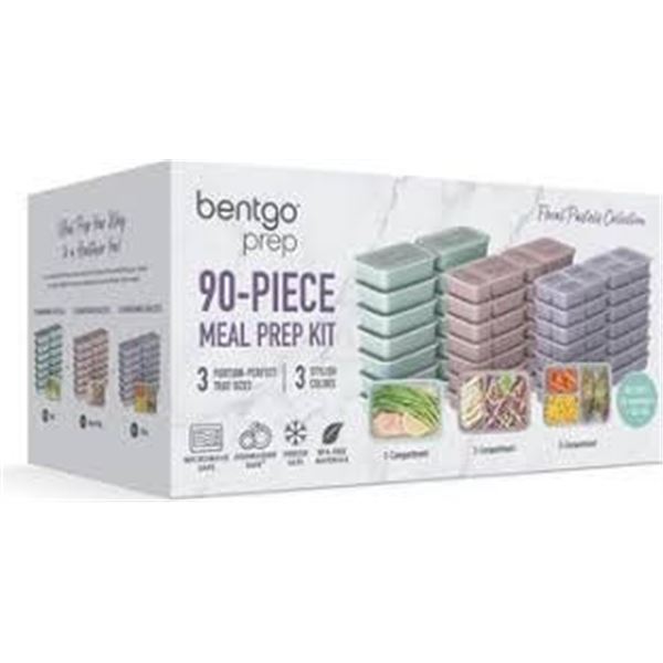 BENTGO PREP 90 PIECE MEAL PREP KIT, 3 TRAY SIZES