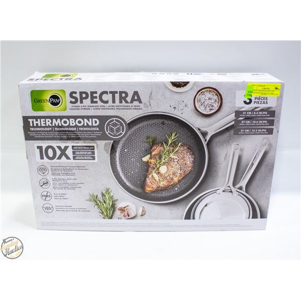 3 PIECE GREENPAN SPECTRA THERMOBOND SKILLET SET