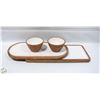 Image 1 : 4 PIECE SAFDIE ENAMELED MANGO WOOD SERVING SET