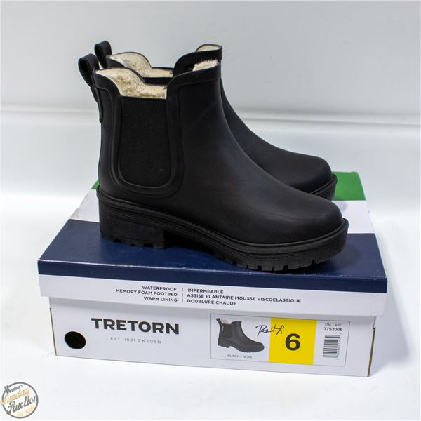 TRETORN WOMENS CHELSEA BOOTS BLACK SIZE 6
