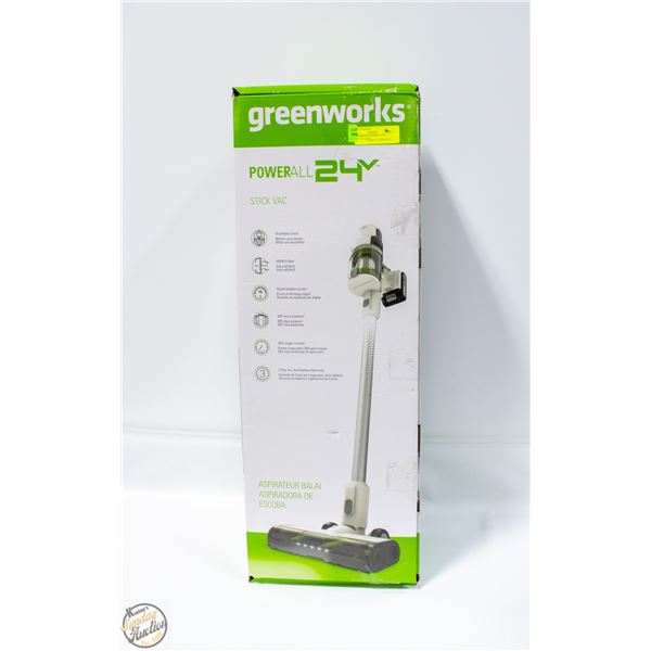 GREENWORKS POWERALL 24V STICK VACUUM
