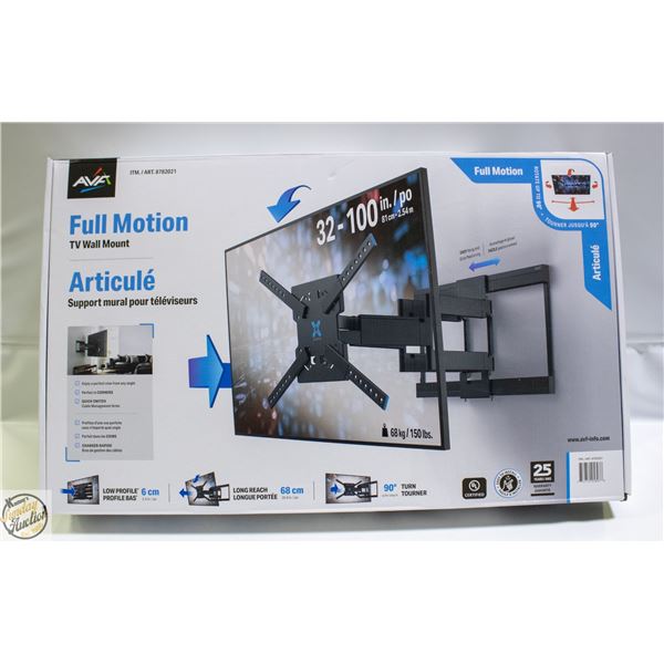 AVF FULL MOTION TV WALL MOUNT, 26.8" FULL REACH